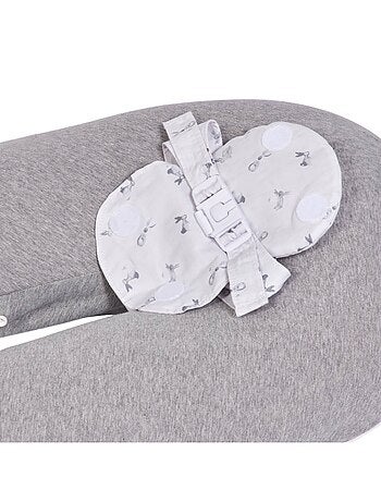 Candide - Coussin d'allaitement et de grossesse 3en1 Multirelax gris chiné Lapins