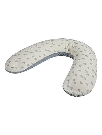 Candide - Coussin d'allaitement et de grossesse jersey cœurs/gris