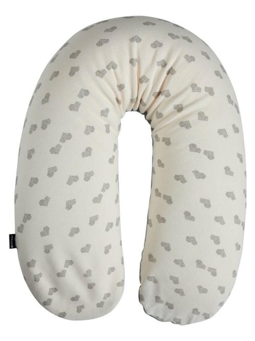 Candide - Coussin d'allaitement et de grossesse jersey cœurs/gris - Kiabi