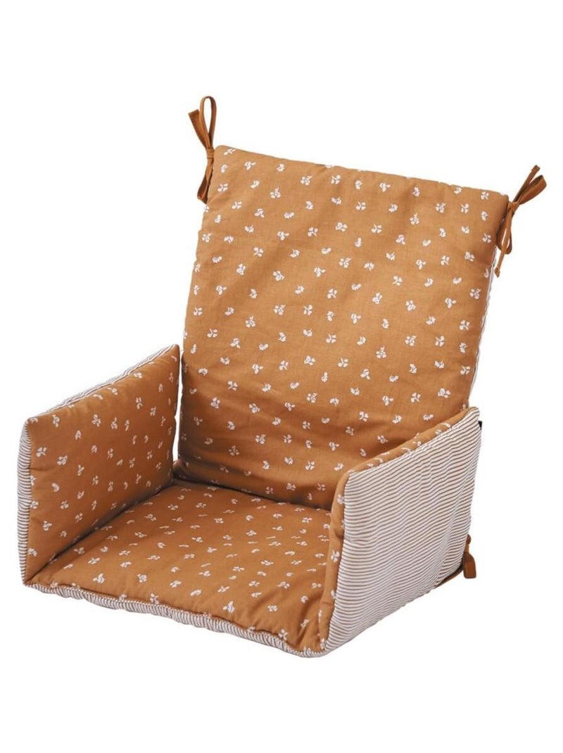 Candide - Coussin de chaise haute bébé tissu réversible Marron caramel - Kiabi