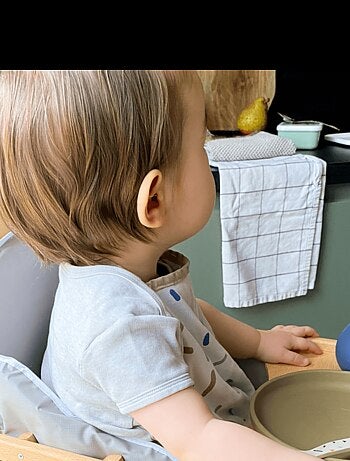 Candide - Coussin de chaise PVC avec sangles gris/blanc