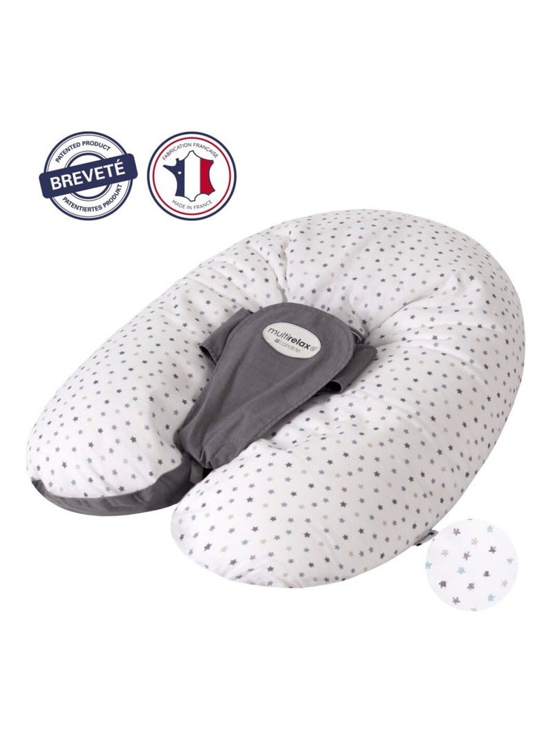 Candide - Coussin de maternité et d'allaitement Multirelax étoiles multicolores Gris - Kiabi