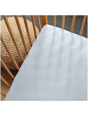 Candide - Drap housse Jersey coton 60x120cm Bleu ciel