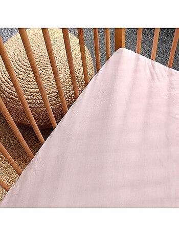 Candide - Drap housse Jersey coton 60x120cm Rose