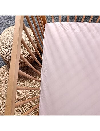 Candide - Drap housse Jersey coton 60x120cm Rose
