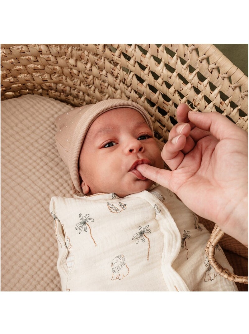 Candide - Gigoteuse d'emmaillotage 2en1 Léo & Maya - 55 cm Bleu Ecru - Kiabi