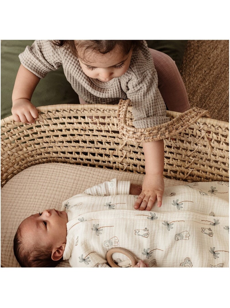 Candide - Gigoteuse d'emmaillotage 2en1 Léo & Maya - 55 cm Bleu Ecru - Kiabi