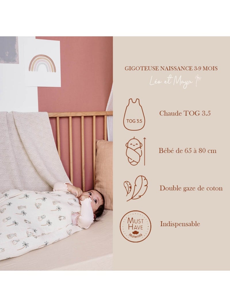 Candide - Gigoteuse naissance 3-9 mois Léo & Maya - 70 cm Beige - Kiabi