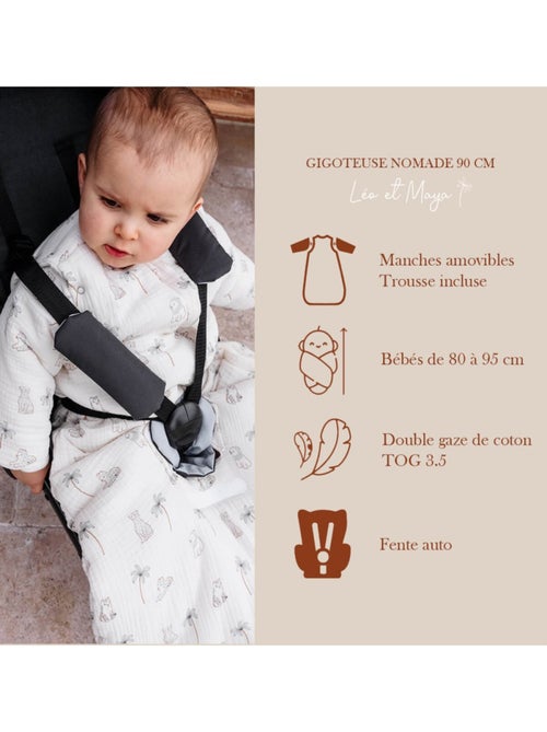 Candide - Gigoteuse nomade 9-24 mois à manches amovibles Léo & Maya 90 cm + Trousse - Kiabi
