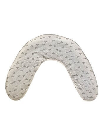 Candide - Housse coussin d'allaitement et de grossesse jersey Cœurs gris