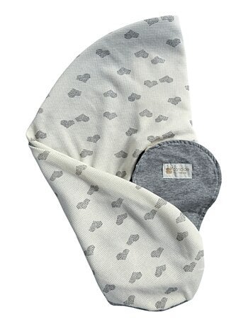 Candide - Housse coussin d'allaitement et de grossesse Multirelax® jersey cœurs/gris