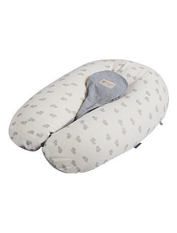 Candide - Housse coussin d'allaitement et de grossesse Multirelax® jersey cœurs/gris