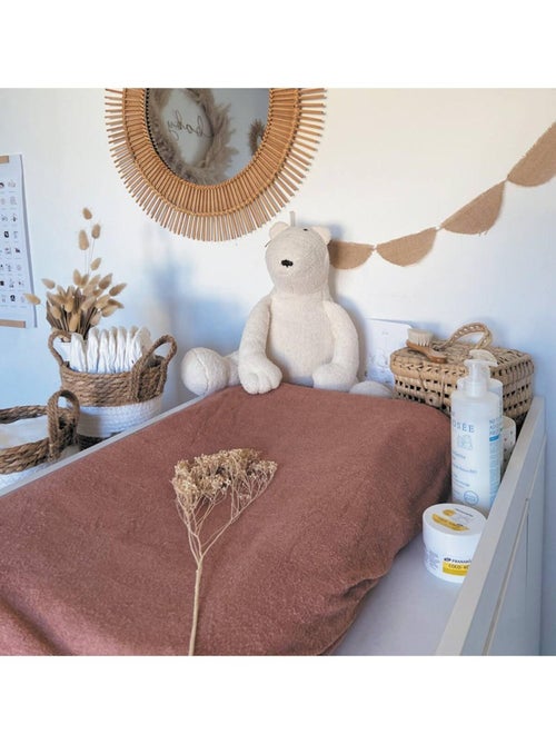 Candide - Housse de matelas à langer cassonade éponge 50x75cm - Kiabi