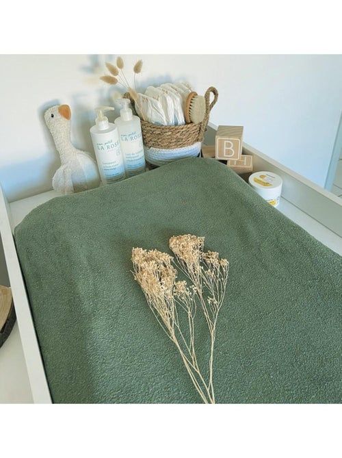 Candide - Housse de matelas à langer kaki éponge 50x75cm - Kiabi