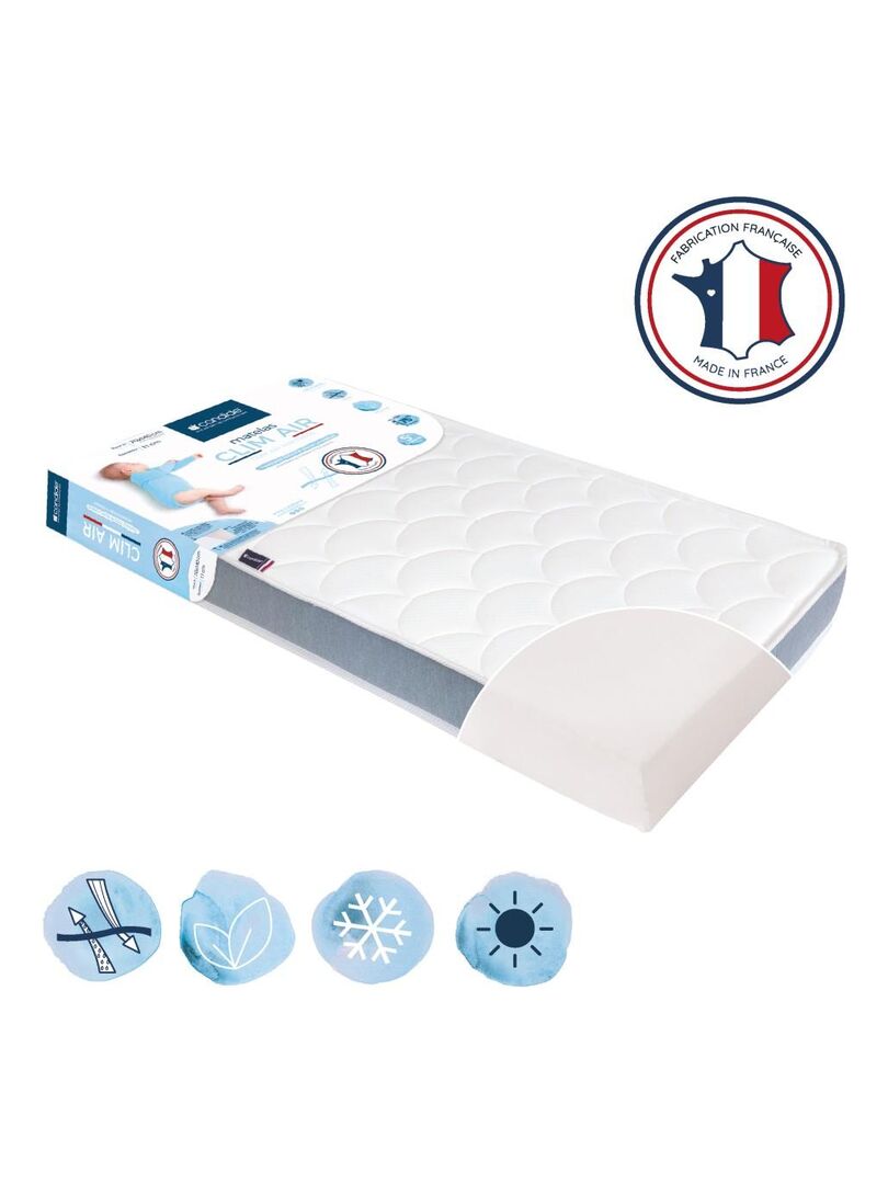 Candide Matelas Bebe Clim Air 60cm X 1cm X 11cm Blanc Kiabi 76 49