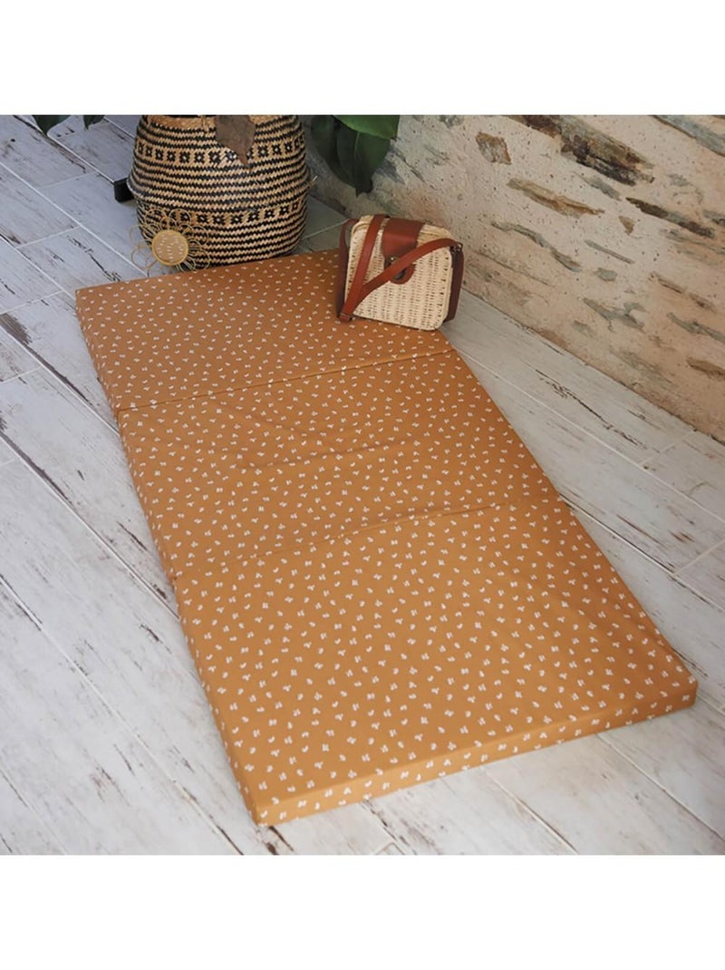Candide - Matelas bébé pliant 3 parties 60x120cm camel fleuri Marron caramel - Kiabi