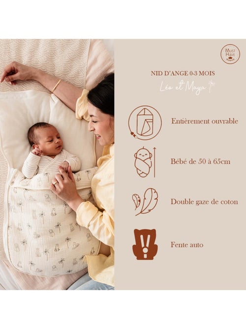 Candide - Nid d'ange 0-3 mois Léo & Maya - 70 cm - Kiabi