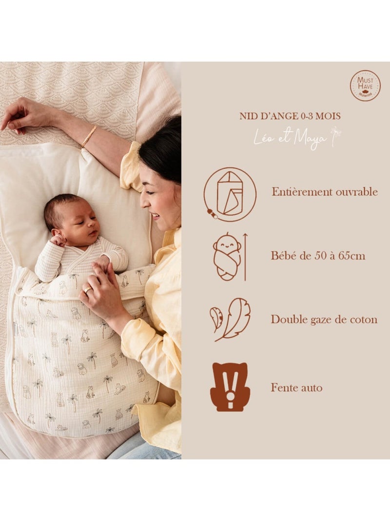 Candide - Nid d'ange 0-3 mois Léo & Maya - 70 cm Beige - Kiabi