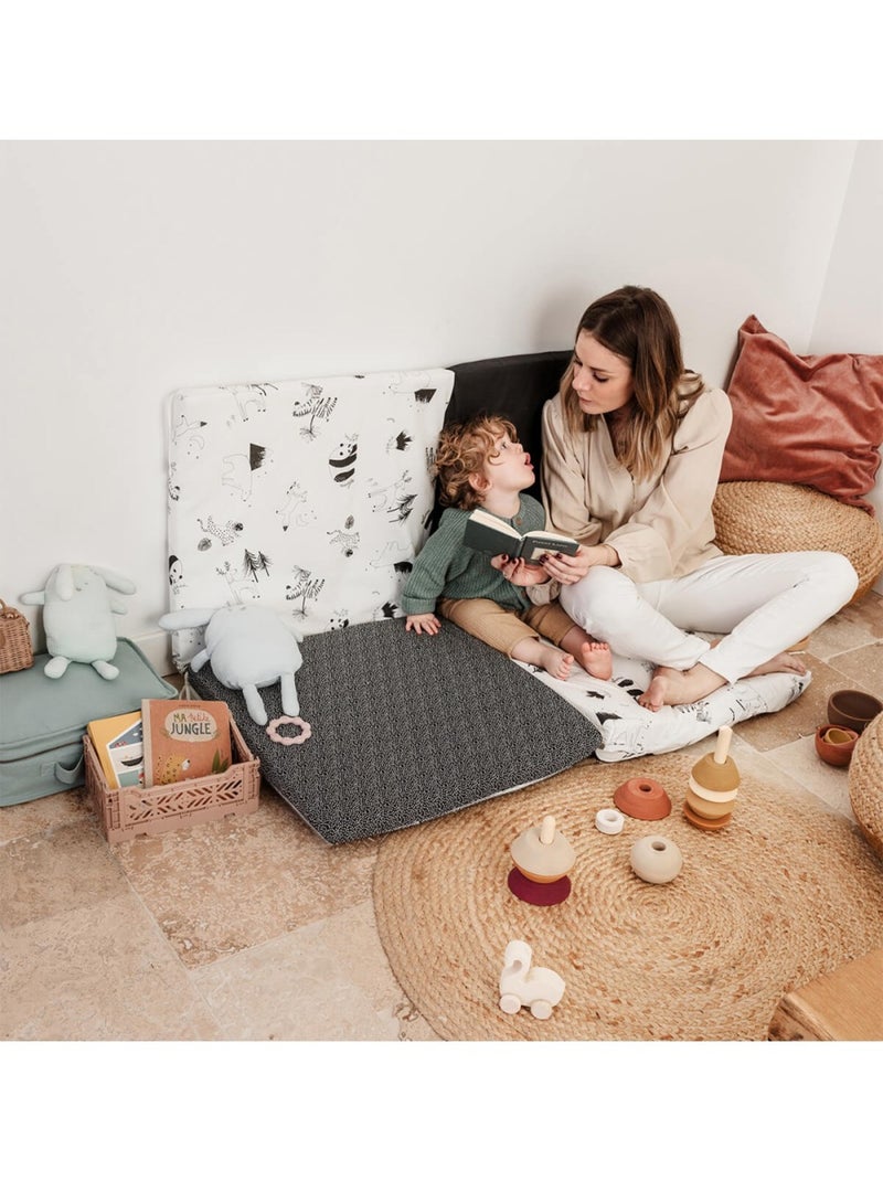 Candide - Tapis de jeu bébé  - 120x120x4cm Noir Blanc - Kiabi