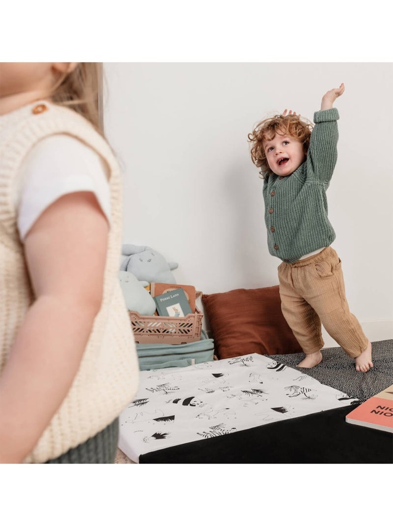 Candide - Tapis de jeu bébé  - 120x120x4cm Noir Blanc - Kiabi