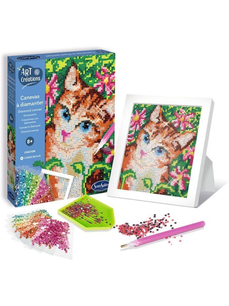 Canevas a diamanter - chaton Bleu - Kiabi