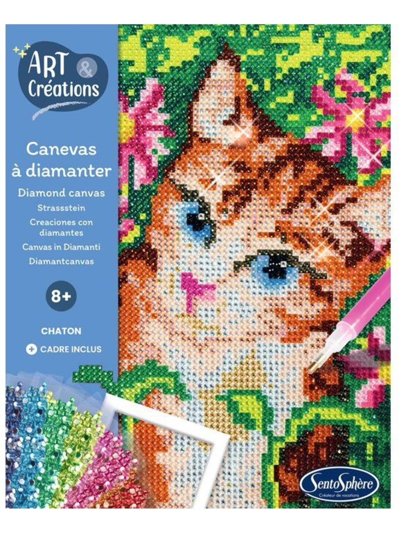 Canevas a diamanter - chaton Bleu - Kiabi