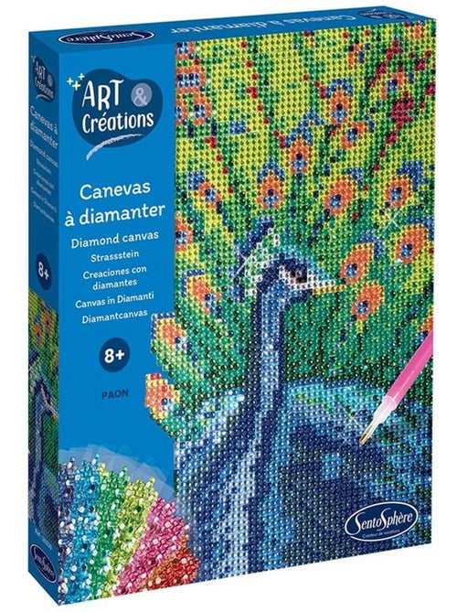 Canevas à diamanter - Paon - Kiabi