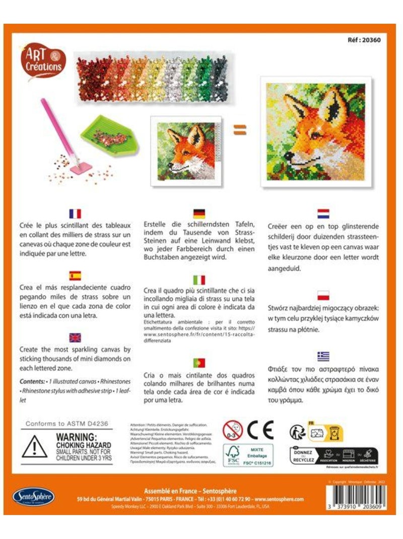 Canevas à diamanter Art & Créations : Renard Orange - Kiabi