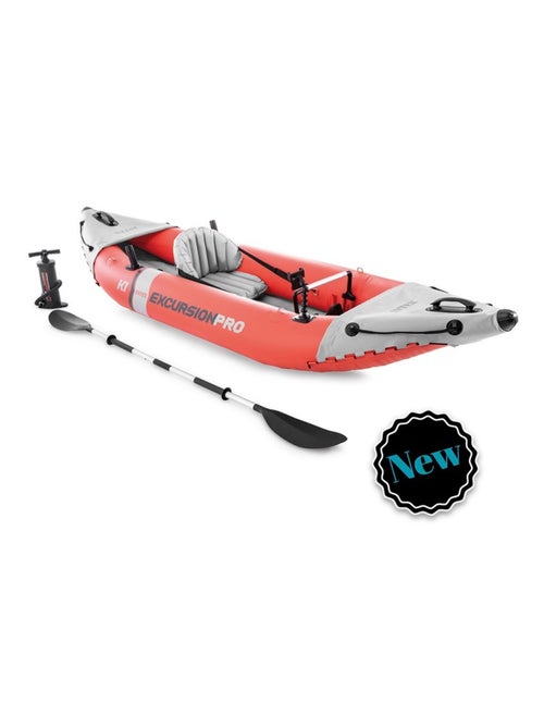 Canoë gonflable Excursion Pro 1 place - Rouge Gris - Kiabi