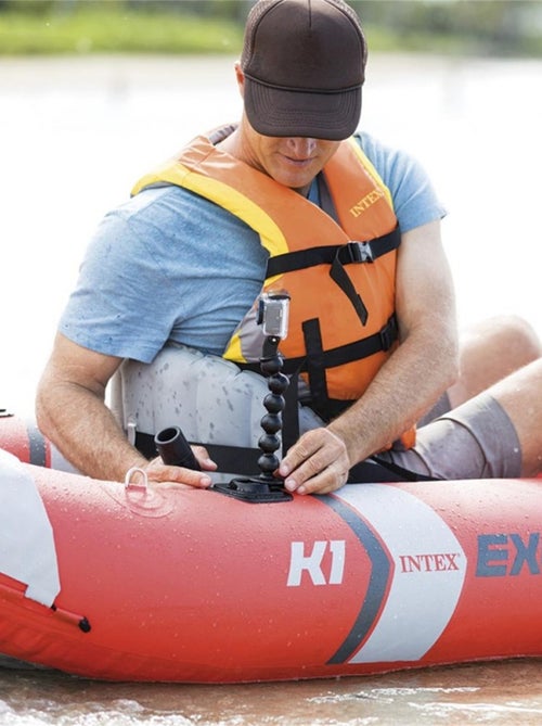 Canoë gonflable Excursion Pro 1 place - Rouge Gris - Kiabi