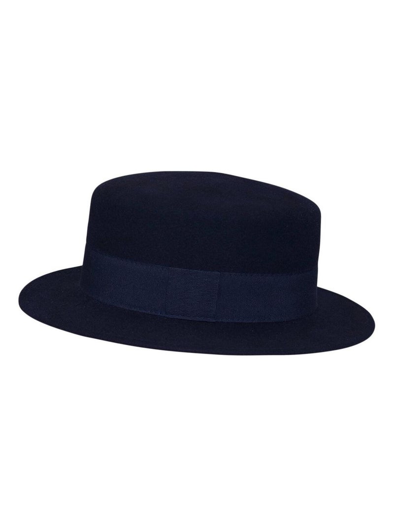 Canotier feutre de laine CLEMENTINE Bleu marine - Kiabi