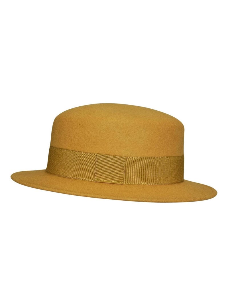 Canotier feutre de laine CLEMENTINE Jaune moutarde - Kiabi