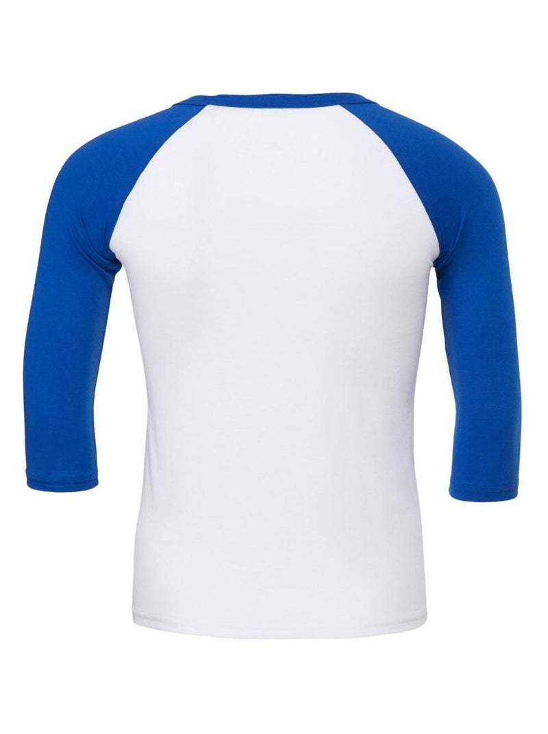 Canvas - T-shirt de baseball à manches 3/4 Blanc Bleu - Kiabi