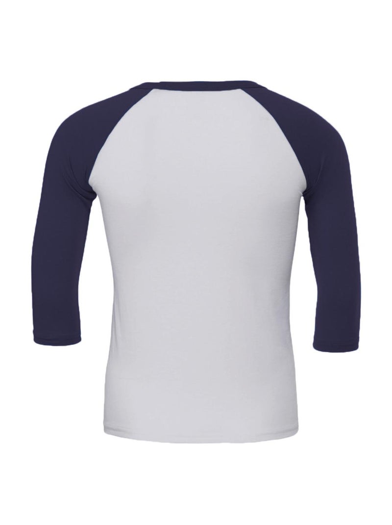 Canvas - T-shirt de baseball à manches 3/4 Blanc Bleu marine - Kiabi