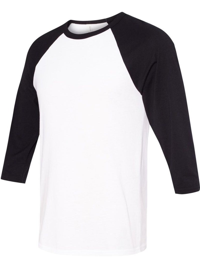Canvas - T-shirt de baseball à manches 3/4 Blanc Noir - Kiabi