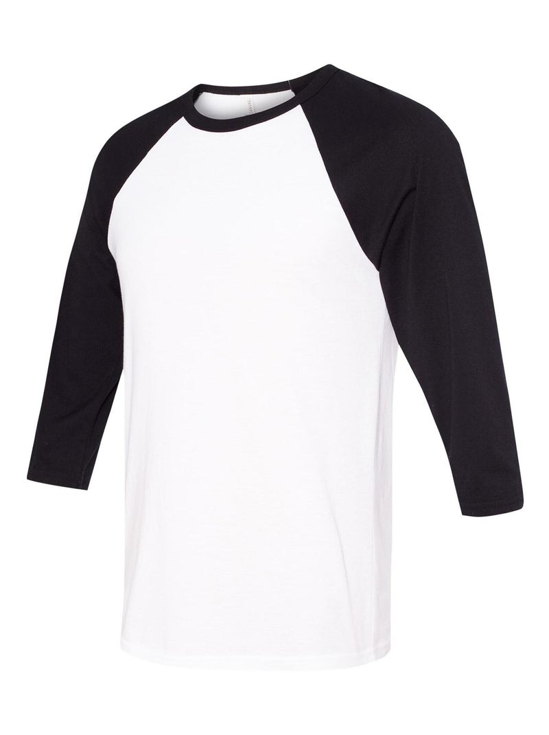 Canvas - T-shirt de baseball à manches 3/4 Blanc Noir - Kiabi