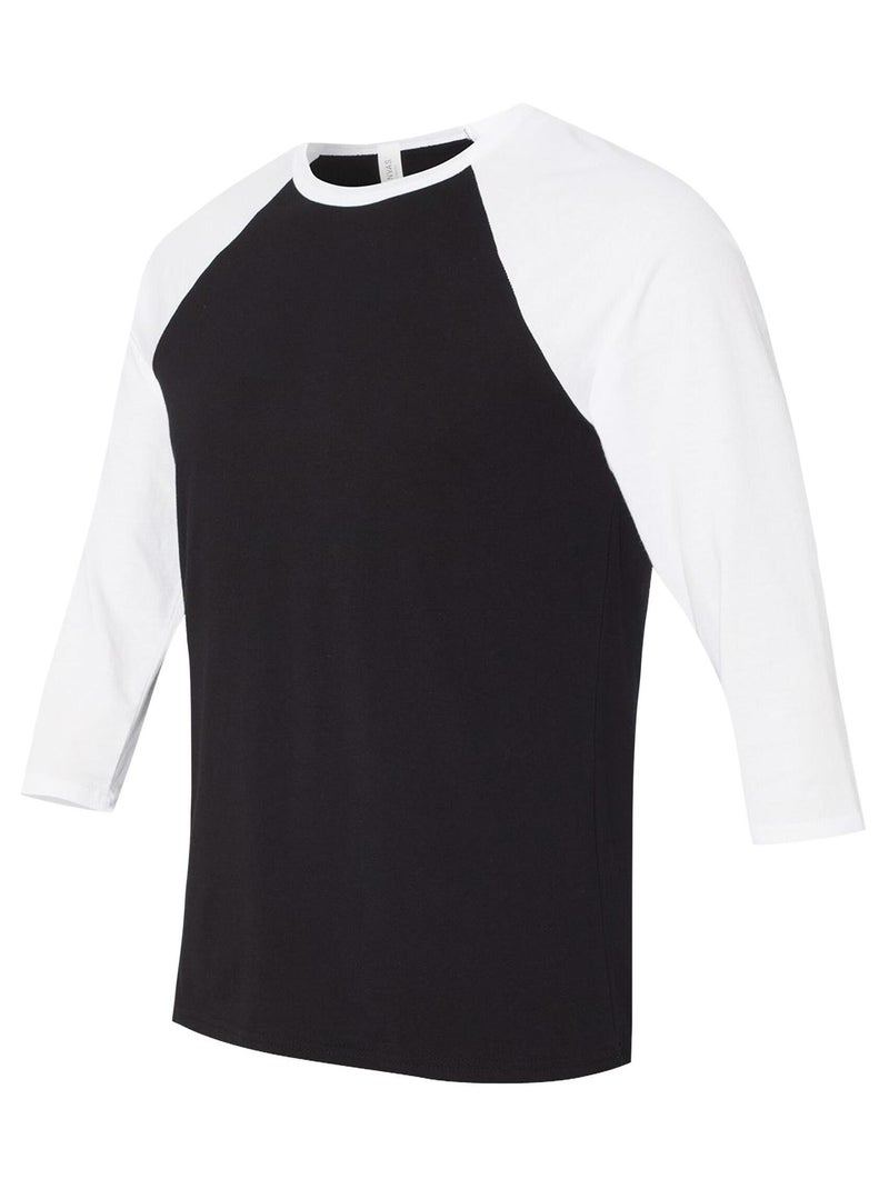 Canvas - T-shirt de baseball à manches 3/4 Noir Blanc - Kiabi