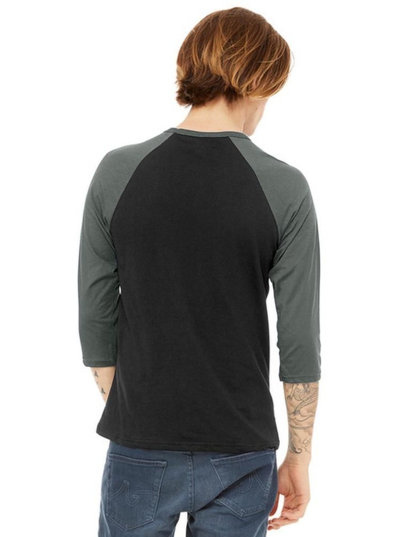 Canvas - T-shirt de baseball à manches 3/4 Noir Gris - Kiabi