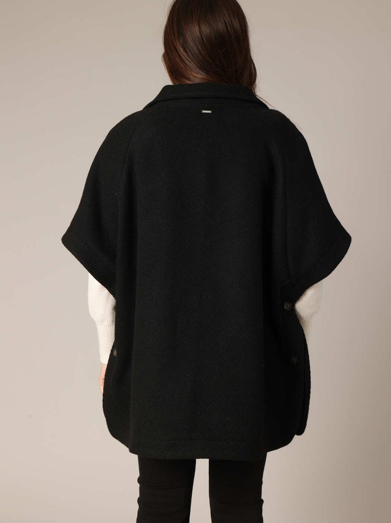 Cape ample en tissu texturé
 'Deeluxe' Noir - Kiabi