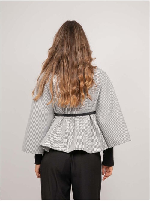 Cape avec ceinture col montant manches évasées urolie - Kiabi
