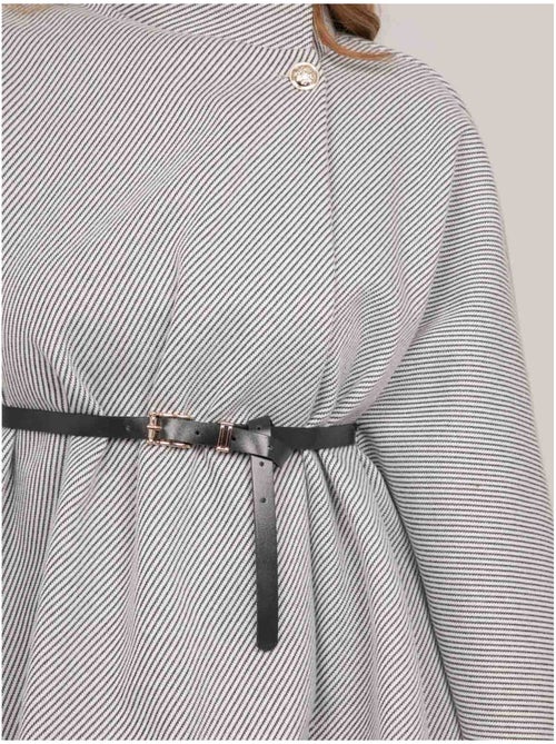 Cape avec ceinture col montant manches évasées urolie - Kiabi