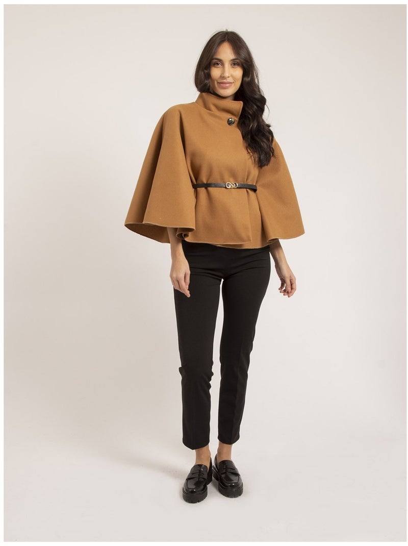 Cape courte et ceinture UMILIA Marron caramel - Kiabi