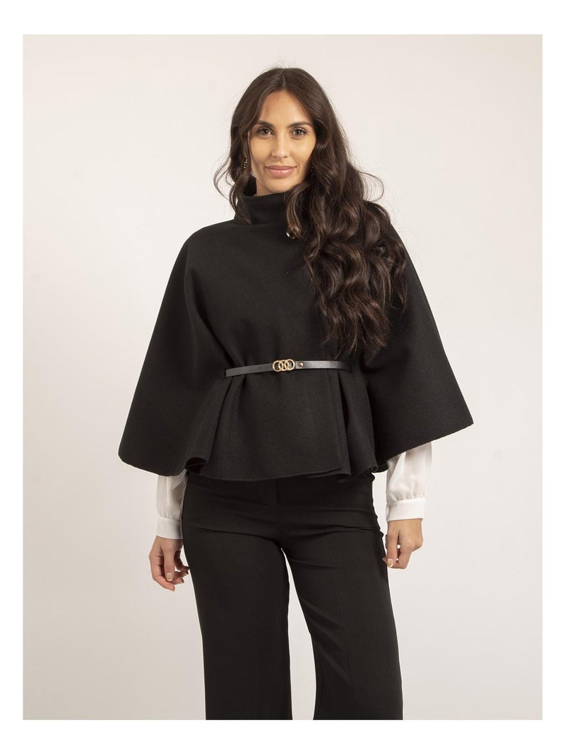 Cape courte et ceinture UMILIA Noir - Kiabi