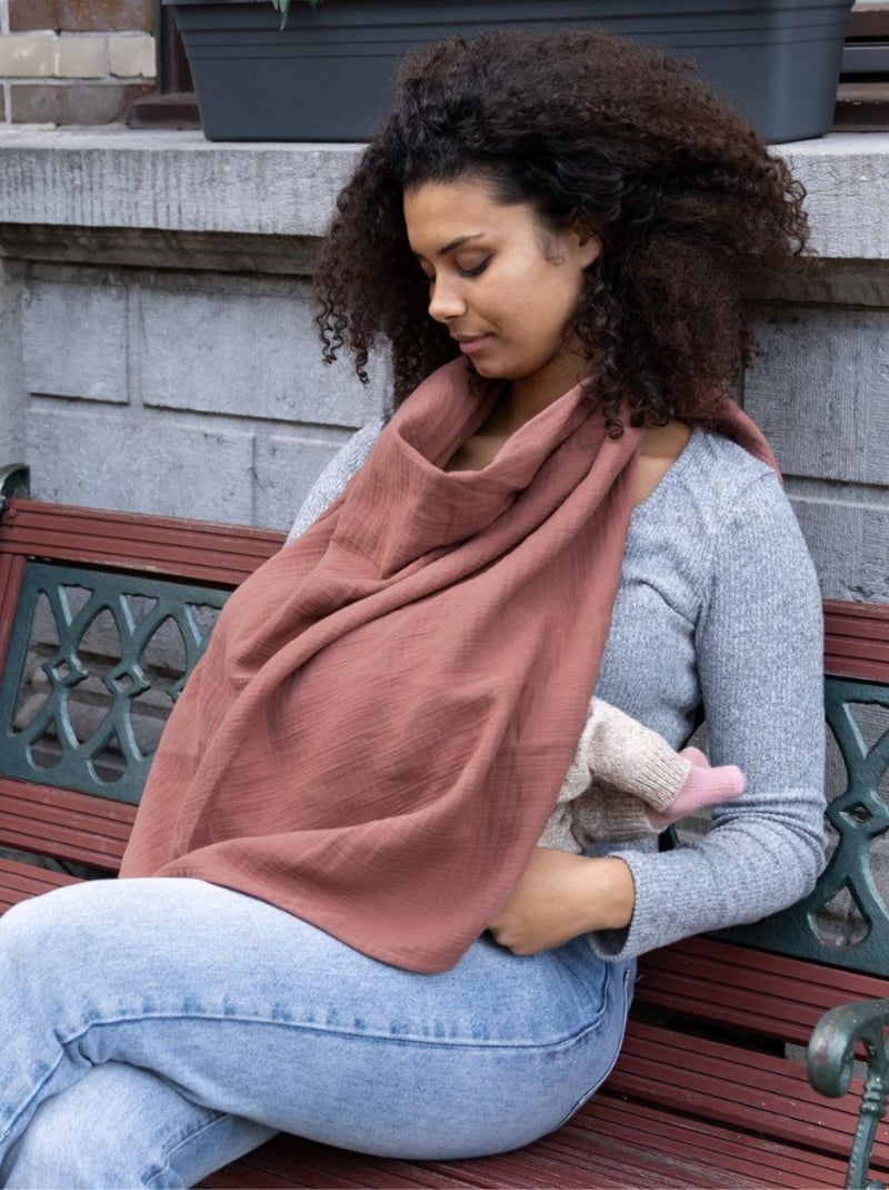 Cape d'allaitement MOM'N PLAY avec Anneau en silicone 'Doomoo' Orange - Kiabi