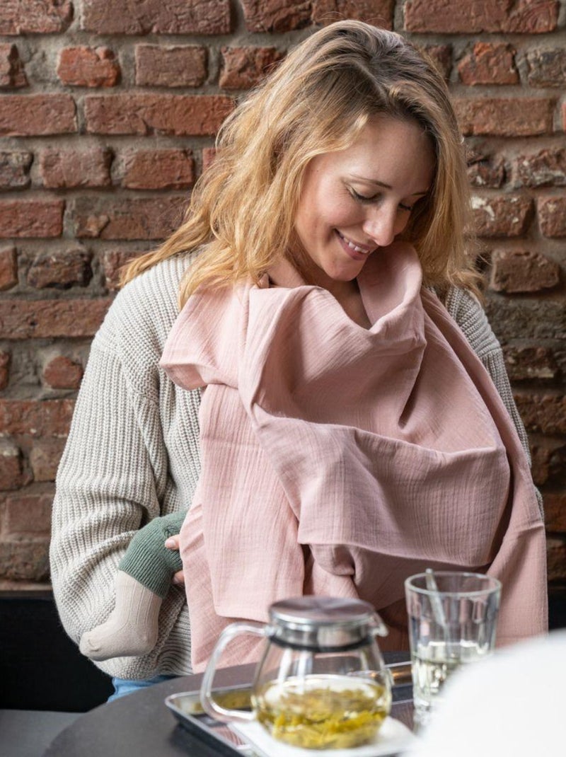 Cape d'allaitement MOM'N PLAY avec Anneau en silicone 'Doomoo' Rose - Kiabi