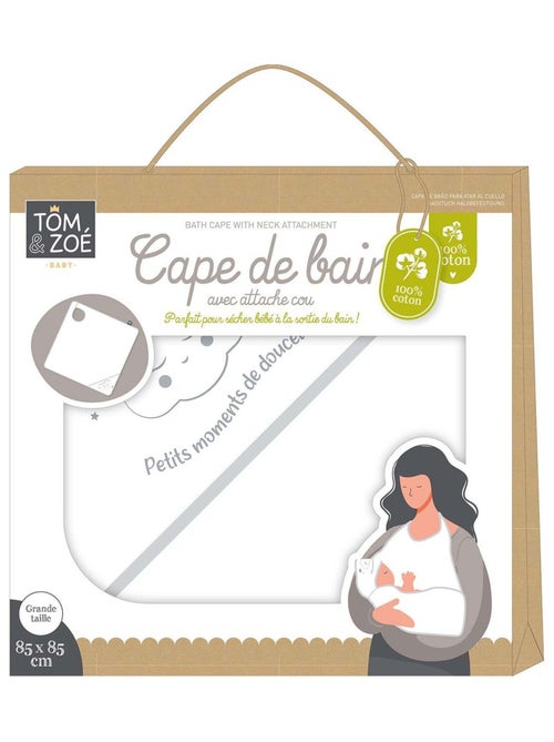 Cape de bain 100% coton avec attache cou - Kiabi Cape de bain 100% coton avec attache cou - Kiabi