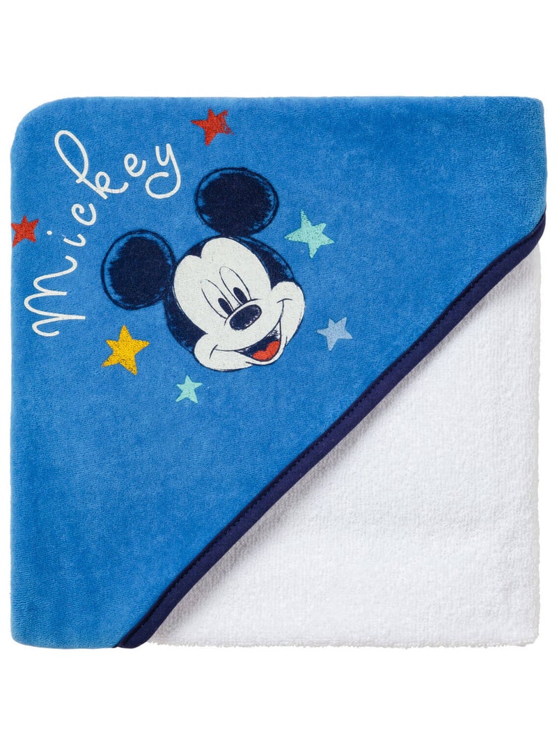 Cape de bain 80x80 cm velours - Mickey Cool Bleu - Kiabi