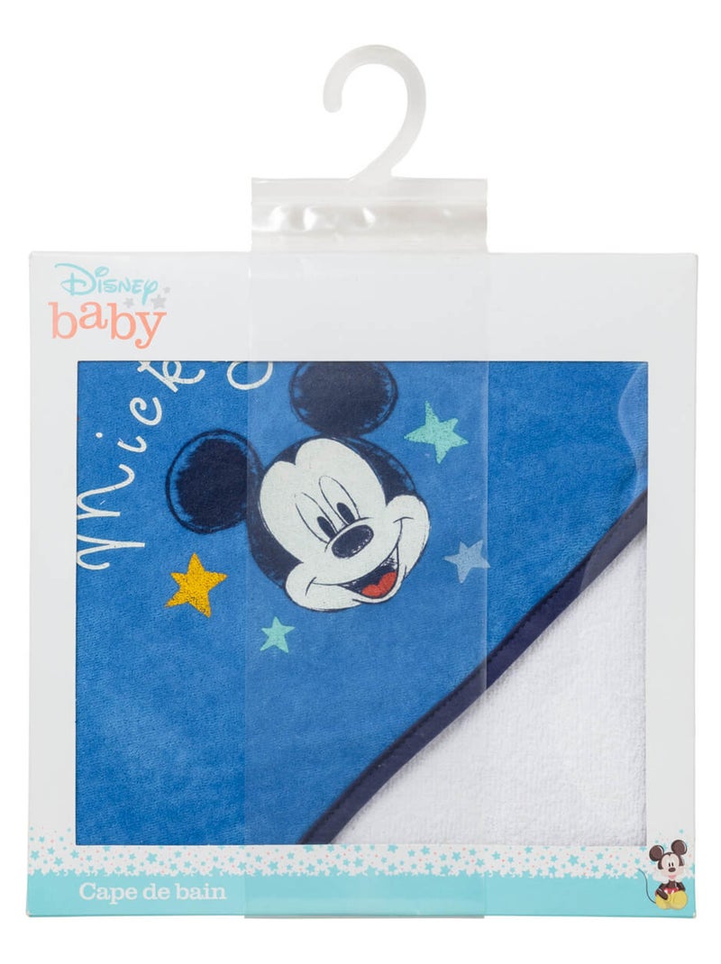 Cape de bain 80x80 cm velours - Mickey Cool Bleu - Kiabi