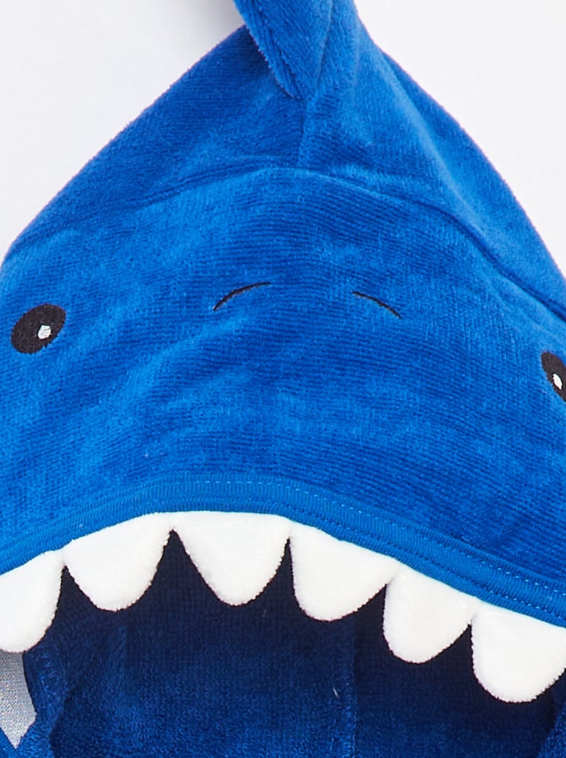 Cape de bain avec capuche en forme de requin BLEU - Kiabi