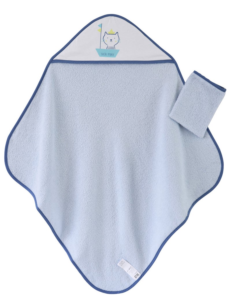 CAPE DE BAIN AVEC GANT CIWAN Bleu - Kiabi
